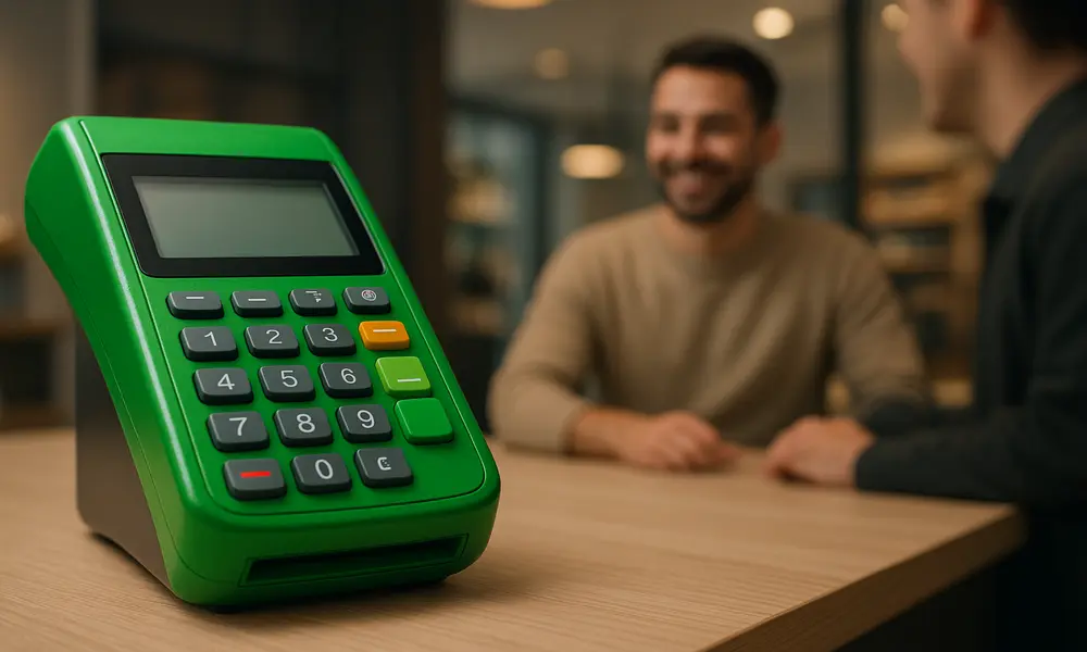 Maquina verde de cartão